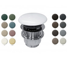 Донный клапан, CIELO, 1 1/4, диаметр, мм-72, универсальный, тип-Clic Clac, форма крышки-круглая, материал-латунь, с керамической крышкой, цвет-хром/Gloss White
