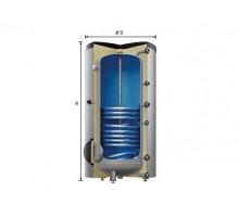 Водонагреватель косвенного нагрева, Reflex, Storatherm Aqua Compact, AC 120/1 B, накопительный, напольный, объём, л-120, эмалированная сталь, цвет-белый